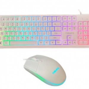COMBO PHÍM CHUỘT GIẢ CƠ TOMATO S100 RGB WHITE